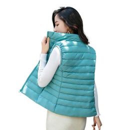 Winter women solid vest sleeveless jacket Classic Feather Casual bodywarmer Vests plus size S-XXXLshiny 9QMDL