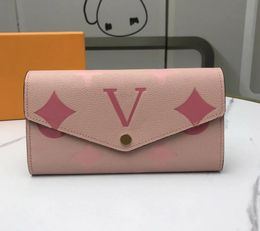 Womens Designer Wallet Luxurys Envelope Coin Purse Big Flower Letter Long Card Holder High Quality Woman Fashion Bag Small Clutch Bag With Original Box Dustbag