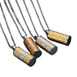 Pendant Necklaces Hiphop Vintage Creative Personality Openable Text Stainless Steel Necklace For Men And Women