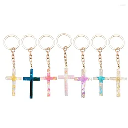 Keychains XXFD Handmade Resin Keychain With Colorful DriedFlowers Pendant For Women Girls CreativeCar Bag Ornaments Gifts