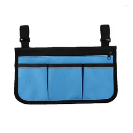 Makeup Brushes Wheelchair Armrest Accessories Side Bags With Reflective Stripe Use Waterproof Fabric Storage