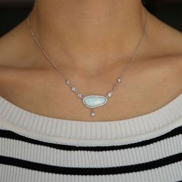 fashion jewelry High quality big white fire opal gemstone european selling luxury vintage modern jewelry necklace for ladies g3009