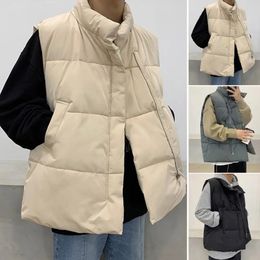 Men's Vest Winter Warm Cotton Padded Puffer Vests Sleeveless Parkas Jacket 231020