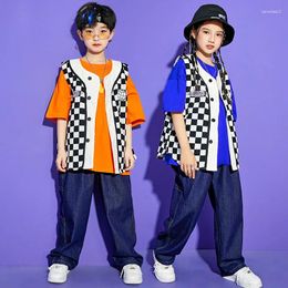 Stage Wear Hip Hop Kids Dancing Costumes For Girls Boys Child Party Show T Shirts Pants Jacket Jazz Clothes Ballroom Dance