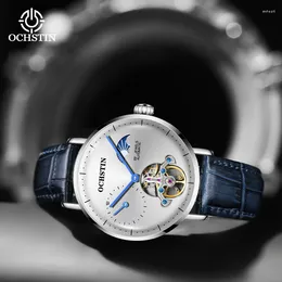 Wristwatches OCHSTIN Brand Automatic Men Watch Mechanical Leather Strap Luxury Sun Moon Phase Fashion Minimalist Design Male Clock