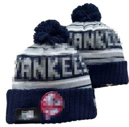 Men's Caps Baseball Hats New York Beanie All 32 Teams Knitted Cuffed Pom NY Beanies Striped Sideline Wool Warm USA College Sport Knit hats Cap For Women