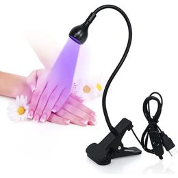 Nail Dryers LED UV Light for Gel Nails Flexible Clip-On Desk USB American Pose Nail Drying Lamp Mini Manicure Dryer Equipment Tools 231020