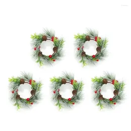 Candle Holders Realistic Christmas Wreath Door Hangers For Indoor And Outdoor Decoration R7UB