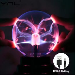 Other Event Party Supplies 3 Inch Magic Plasma Ball Novelty Night Light 220V Crystal Touch Atmosphere Decor Nightlight Birthday Christmas Kid Gift Lighting 231019