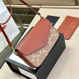 Sell brown messenger bag Womens Shoulder Bags Leather Branded Design Luxury Handbags Purse Detachable Shoulder Strap Crossbody bags