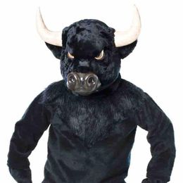 Custom Black bull mascot costume 296x