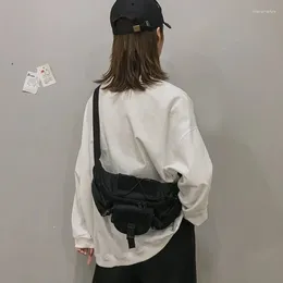 Waist Bags Harajuku Techwear Kanvas Task Slope Gothic For Woman Folder DAN Hands Pockets Female Sex Bahu Frog Fanny. Pack