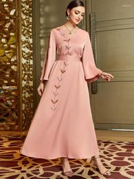 Ethnic Clothing Eid Satin Party Dress For Women Muslim Abaya Diamond Jalabiya Dresses Woman Kimono Maxi Robe Moroccan Caftan Vestidos 2023