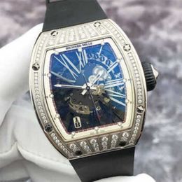 Men/Women Richrd Mileres Automatic Tourbillon Mechanical Wristwatch Swiss Rm023 Hollow Out Dial 18k Original Diamond Calendar XK8GB