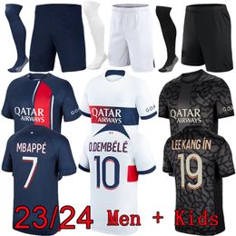 2023 2024 PSGes MBAPPE G.RAMOS LEEKANG IN Jerseys Men Soccer Jersey Child Sets 23 24 Paris Home Shirts Away Adult Football Shirt Third Kids Kit Maillot de foot