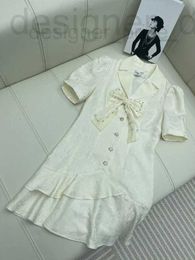 Basic & Casual Dresses designer 23 Summer New French chic Elegant Bow Knot embellishment Bubble Flip Leader Dress N5DE 7VPQ