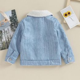Down Coat Toddler Girl Boy Jacket Contrast Colour Long Sleeve Button Overcoat Cardigan Outerwear Jackets Casual Winter Clothes