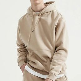 Men's Hoodies Sweatshirts 600GSM Heavy Weight Fashion Autumn Winter Casual Thick Cotton Warm Top Solid Color Pullover Hoodie Sweatshirt 231020