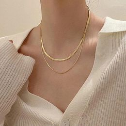 Chains Women Short Necklace Women's Neck Chain Jewellery Simple Double Layered
