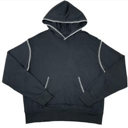 Tasarımcı Hoodies Erkek Hoodies Guys Siyah Hoodie% 100 Pamuk Hip Hop Büyük Boy Boya Siyah Sweatshirt S-XL Külver UNISEX SOKAK GİYESİ HOVENIED ÇİFTLER GİYİM