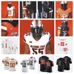 Oklahoma State Cowboys Football Jersey 2 Talyn Shettron 93 Collin Clay13 Garret Rangel 87 DeSean Brown 5 Kendal Daniels 0 Ollie Gordon II 71 Aden Kelley