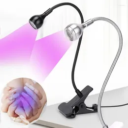 Nail Dryers UV Ultraviolet Light Tube Lamp Curing Mini Desk Art Lights Gel Dryer USB Clip-On Flexible Metal Led DIY For