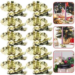 Candle Holders 10 Pcs Christmas Clip Party Holder Clips For Tree Decor Supply Metal Xmas