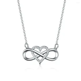 Chains Heart Pendant Platinum Gold Necklace For Women 925 Sterling Silver Elegant Female Moissanite Jewelry Accesories