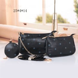 2023 Shoulder Bag Multi Cat Pochette Women's Chain Bag 3-piece Wallet Crossbody Bag Leather Bag Shoulder Bag High Quality Flower Bag Crossbody Bag