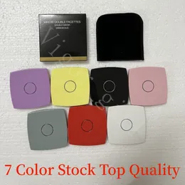 New Pink White Black Red Yellow Purple Green Compact Mirrors Brand Folding Compact Face Mirrors with Dust Bag Mirror Black Portable Classic Makeup Tools Engrave Logo