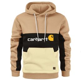2023 New Men's and Women's Sweater Hoodies Fashion Designer Brand Cahart Carthart Colour Block Label Loose Large 1gc9