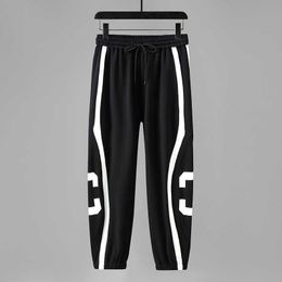 Fat Plus Size Large Crotch Sports Pants Men's Guy Loose Fashion Casual Tight Mouth with Velvet