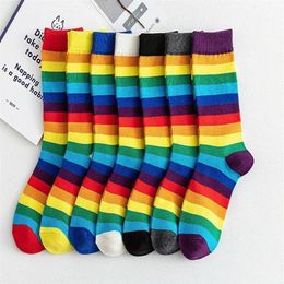Socks & Hosiery Women's Ankle Rainbow Anklet Stripe Cosplay Novelty Fancy Cute Fashion1271I