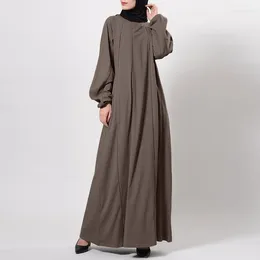 Ethnic Clothing Women Plus Size Solid Abaya Muslim Maxi Moroccan Oriental Dress Casual Kaftan Long Robe Female Abayas For Dubai 5XL