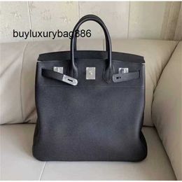 Leather Handbag 40cm or 50cm leather lychee grain calfskin leather portable leisure buckle lh