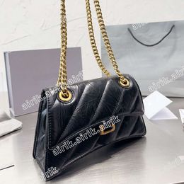 Designer Bag Women's New Hourglass Bag Luxury Brand Celebrity Chain Bag Fashion Women's Soft Leather Shoulder Bag British Women's Crossbody Bag