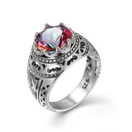 Luckyshine New two piece Lot Christmas Selling Royal style 925 sterling silver Royal Style Mystic Topaz Ring for Lovers' 278Q