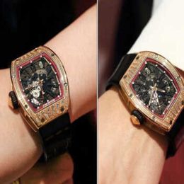 Richrd Mileres Swiss Automatic Luxury Mechanical Sports Wristwatch Series Rm023 18k Rose Gold Original Diamond Fashion Casual XQPIE