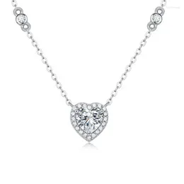 Chains N12805 Lefei Fashion Luxury Trendy Classic Moissanite Fine Dream Heart Necklace For Women 925 Sterling Silver Party Jewellery Gift