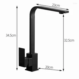 Kitchen Faucets Vidric Black Square Faucet Chorme/Gold Cold Utility Sink Tap 360 Degree Rotation Mixer Deck Mounted Water Ta