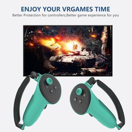 VR AR Accessorise 1 Pair TPU Controllers Protective Cover Non Slip Controller Grips with Strap Shockproof for Meta Quest 3 VR Accessories 231019