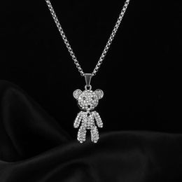 2021 New Full Diamond Bear Necklace Hip Hop Pendant for Men and Women Jewelry Gift279L