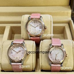 Women Wristwatch Luxury Fashion Diamond Watch Designer Choprds Women's Quartz Waterproof Sliding Light Movement Happy Sport AOHN