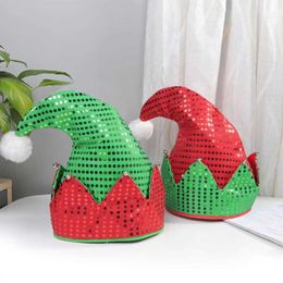 Creative Christmas Hats Red Hat Top Santa Claus Glitter Hollowed Out for Children Adult Merry Christma Decor Gifts 230920