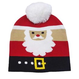 Christmas Hat Fashion For Kids And Adults Wool Ball Jacquard Knitted Hat Snowman Elk Wool Hat Santa Claus Pullover Hat Cold Hat