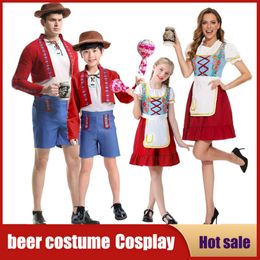 Cosplay German Oktoberfest Costume for Adult Kids Bavarian National Beer Party Halloween Fancy Clubwear Cosplay Maid Wench Dirndl Dress