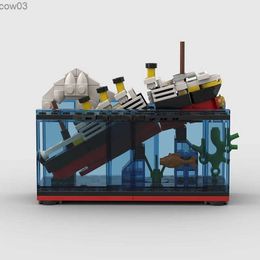 Blocks Sank Ship Model Break in Half MOC Building Blocks Bricks Boat Kit Construcrion Sets Gift Adult Children Display Assemble R231020