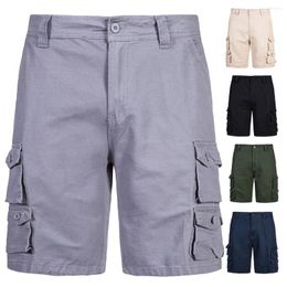 Men's Shorts Summer Mens Cotton Cargo Soft Loose Casual Solid Joggers Gym Beach Sports Quick-Dry Clothing Streetwear