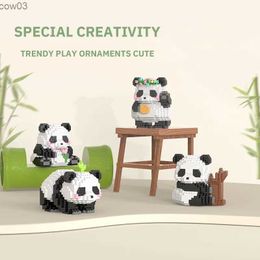 Blocks Creative DIY Animal Cute MINI Chinese Style Animal Panda Building Block Educational Boy Toys For Children Model Bricks R231020