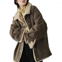 Women's Trench Coats Fall Winter 2023 Plus Velvet Jacket Female Stitching Padded Warm Slim Long Casual Coat Button Cotton-Padded Overcoat